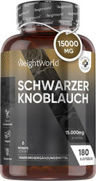 WeightWorld Schwarzer Knoblauch Kapseln vegan glutenfrei laktosefrei 180 Stück – Bild 1 von 2