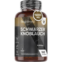 Produktbild von WeightWorld Schwarzer Knoblauch Kapseln vegan glutenfrei laktosefrei 180 Stück
