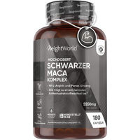 Produktbild von WeightWorld Schwarzer Maca Komplex Kapseln Vegan 180 Stück