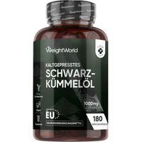 Produktbild von WeightWorld Schwarzkümmelöl Kapseln 1000 mg vegan und glutenfrei 180 Kapseln