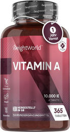 WeightWorld Vitamin A Tabletten vegan glutenfrei und laktosefrei – Bild 1 von 3