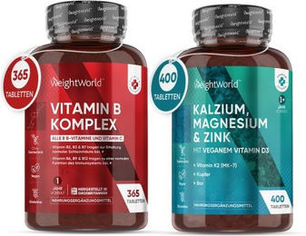 WeightWorld Vitamin B Komplex mit Kalzium, Magnesium, Zink und Vitamin D3 Tabletten – Bild 1 von 1