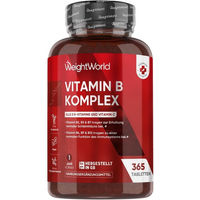 Produktbild von WeightWorld Vitamin B Komplex Tabletten Vegan für Männer und Frauen 365 Stück