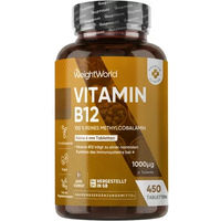 Produktbild von WeightWorld Vitamin B12 Methylcobalamin 1000 µg Tabletten für Erwachsene vegan glutenfrei laktosefrei 450 Stück