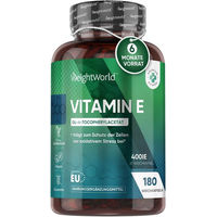 Produktbild von WeightWorld Vitamin E Kapseln vegan glutenfrei laktosefrei 180 Stück
