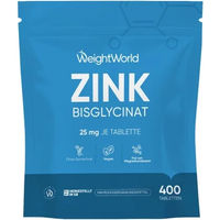 Produktbild von WeightWorld Zink Bisglycinat 400 mg Tabletten vegan und glutenfrei