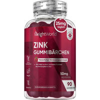 Produktbild von WeightWorld Zink Citrat Gummibärchen vegan ohne Gelatine 90 Stück