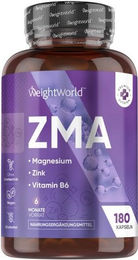 WeightWorld ZMA Kapseln mit Zink, Magnesium und Vitamin B6, vegan und vegetarisch, 180 Kapseln – Bild 1 von 1