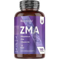 Produktbild von WeightWorld ZMA Kapseln mit Zink, Magnesium und Vitamin B6, vegan und vegetarisch, 180 Kapseln
