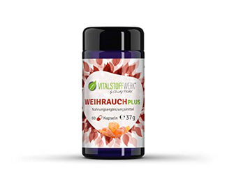 Weihrauch Plus VITALSTOFFWERK Boswellia Extrakt 335 mg Kapseln 60 Stück vegan laktosefrei glutenfrei – Bild 1 von 3