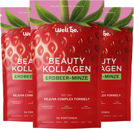 wellbe Beauty Kollagen Pulver Erdbeer-Minze mit Rejuva Complex Typ I II III Rind 250 g – Bild 1 von 4
