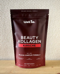 Wellbe Beauty Kollagen Pulver Kirsche mit Rejuva Complex, hochdosiert mit Kollagen Hydrolysat, Biotin, Zink, Vitamin C und Hyaluron, zuckerfrei und glutenfrei, 250 g – Bild 1 von 8