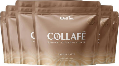 wellbe Collafé Vanilla Latte Kaffeegetränk mit Kollagen und Arabica Kaffee Pulver laktosefrei und zuckerfrei – Bild 1 von 2