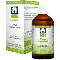 Produktbild von Wellnest Bio Chaga Dual-Extrakt Inonotus obliquus Vitalpilz Tropfen vegan ohne Zusatzstoffe 100 ml