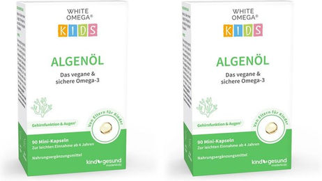 WHITE OMEGA KIDS Algenöl Kapseln für Kinder vegan ohne Zusatzstoffe zuckerfrei 180 Stück – Bild 1 von 1