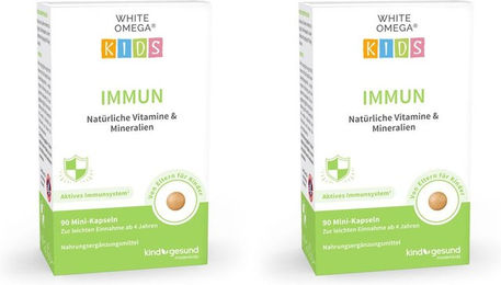 WHITE OMEGA Kids Immun Kapseln für Kinder zuckerfrei und ohne Zusatzstoffe 180 Stück – Bild 1 von 1
