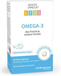 WHITE OMEGA Kids Omega-3 Fischöl Kapseln ohne Zusatzstoffe 90 Stück – Bild 1 von 1