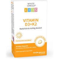 Produktbild von WHITE OMEGA Kids Vitamin D3+K2 Kapseln für Kinder zuckerfrei ohne Zusatzstoffe 45 Stück