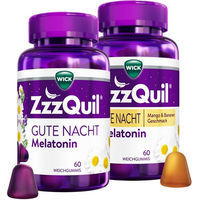 Produktbild von Wick Pharma ZzzQuil Gute Nacht Melatonin Gummis Mango-Banane glutenfrei und laktosefrei 120 Stück