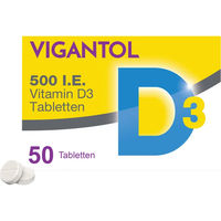 Produktbild von WICK Vigantol Vitamin D3 Tabletten für Kinder und Erwachsene 500 I.E. 50 Stück