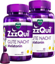 Wick ZzzQuil Gute Nacht Melatonin Gummis glutenfrei laktosefrei ohne Zusatzstoffe 120 Stück – Bild 1 von 3