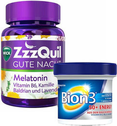 Wick ZzzQuil Gute Nacht mit Melatonin und Bion 50+ Energy für Erwachsene und Senioren – Bild 1 von 1