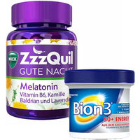 Produktbild von Wick ZzzQuil Gute Nacht mit Melatonin und Bion 50+ Energy für Erwachsene und Senioren