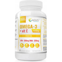 Produktbild von Wish Pharmaceutical Omega-3 mit Vitamin E 90 Kapseln ohne Zusatzstoffe für Erwachsene und Sportler