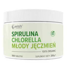Wish Pharmaceutical Superfood Komplex Spirulina Chlorella und Junggerste 500 Tabletten vegan glutenfrei laktosefrei zuckerfrei – Bild 1 von 1