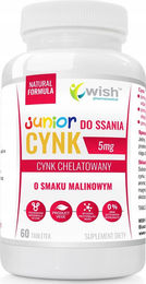 Wish Zink Junior Zink Lutschtabletten 5mg 60 Stück vegan ohne Zusatzstoffe für Kinder und Heranwachsende – Bild 1 von 1