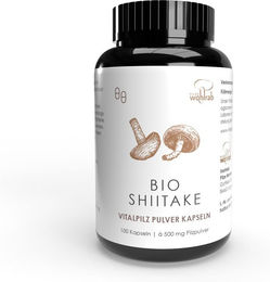 Wohlrab Bio Shiitake Pilze Pulver Kapseln vegan und ohne Zusatzstoffe – Bild 1 von 1