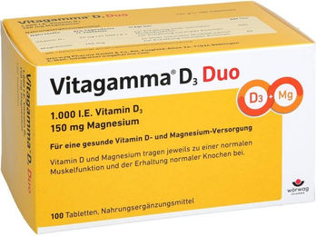 Wörwag Pharma Vitagamma D3 Duo Vitamin D3 und Magnesium Tabletten 1000 IE 150 mg 100 Stück – Bild 1 von 1