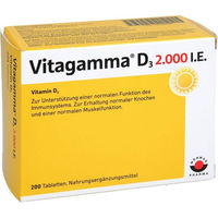 Produktbild von Wörwag Pharma Vitagamma D3 Vitamin D3 2000 IE Tabletten 200 Stück laktosefrei und glutenfrei