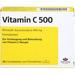 Wörwag Pharma Vitamin C Ascorbinsäure 500 mg Tabletten 20 Stück – Bild 1 von 2