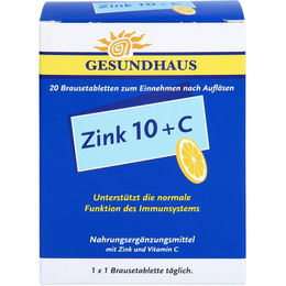 Wörwag Pharma Zink 10 + C Brausetabletten laktosefrei und glutenfrei 20 Stück – Bild 1 von 3
