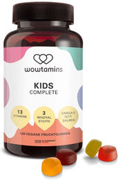 WOWTAMINS Kinder komplett Gummis vegan glutenfrei laktosefrei ohne Gelatine 120 Stück – Bild 1 von 2