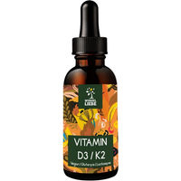 Produktbild von WURZELLIEBE Vitamin D3 K2 Tropfen vegan ohne Zusatzstoffe 1000 Portionen