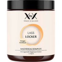 Produktbild von XbyX Lass Locker Magnesium Pulver Komplex Orange hochdosiert für Frauen zuckerfrei laktosefrei glutenfrei