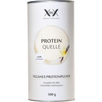 Produktbild von XbyX Protein Quelle Vanille – Vegan Mehrkomponenten Protein Pulver – zuckerfrei, glutenfrei und laktosefrei – 500 g