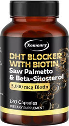 Xemenry Biotin-Komplex mit Saw Palmetto und Beta-Sitosterol DHT Blocker Kapseln für Männer 120 Stück – Bild 1 von 4