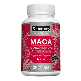 Xemenry Maca und L-Arginin Nahrungsergänzungsmittel mit Zink und Vitaminen für Männer und Sportler, 120 Kapseln – Bild 1 von 3