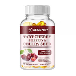 Xemenry Nahrungsergänzungsmittel Tart Cherry Bilberry & Selery Seed 12000 mg 120 Kapseln – Bild 1 von 4