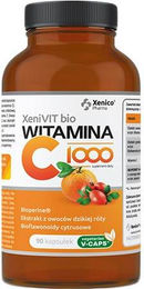 Xenico XeniVIT Vitamin C 1000 mg Kapseln mit Acerola und Hagebutte vegan für Erwachsene und Sportler 90 Stück – Bild 1 von 2