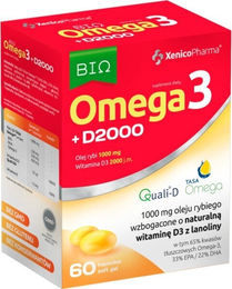 Xenicopharma Omega 3 D3 2000 Kapseln für Erwachsene zuckerfrei glutenfrei laktosefrei ohne Zusatzstoffe 60 Stück – Bild 1 von 1