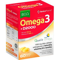 Produktbild von Xenicopharma Omega 3 D3 2000 Kapseln für Erwachsene zuckerfrei glutenfrei laktosefrei ohne Zusatzstoffe 60 Stück