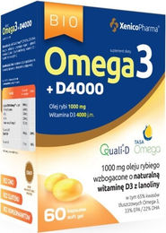 Xenicopharma Omega 3 D3 4000 Kapseln 60 Stück zuckerfrei glutenfrei laktosefrei ohne Zusatzstoffe – Bild 1 von 3