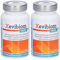 Produktbild von Xevibiom Daily Probiotikum mit 12 Bakterienstämmen sowie 21 Vitaminen und Mineralstoffen in Kapseln, 120 Stück