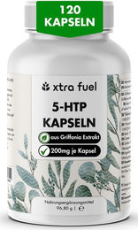 XTRA FUEL 5-HTP 200 Griffonia Simplicifolia Samen-Extrakt Vegan Kapseln 120 Stück – Bild 1 von 1