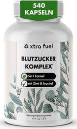 XTRA FUEL Blutzucker Komplex mit Inositol und Chrom, vegane Kapseln, 180 Stück – Bild 1 von 1