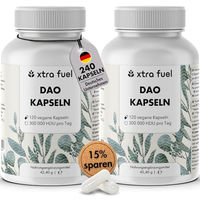 Produktbild von XTRA FUEL DAO Kapseln vegan mit 300.000 HDU pro Tagesdosis 240 Stück